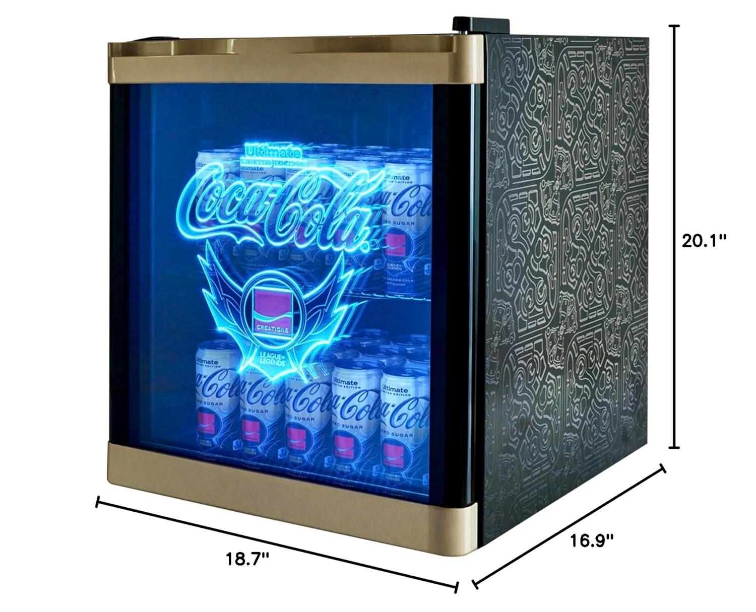 Limited Edition Black and Gold Gaming Mini Fridge with LED Lighting