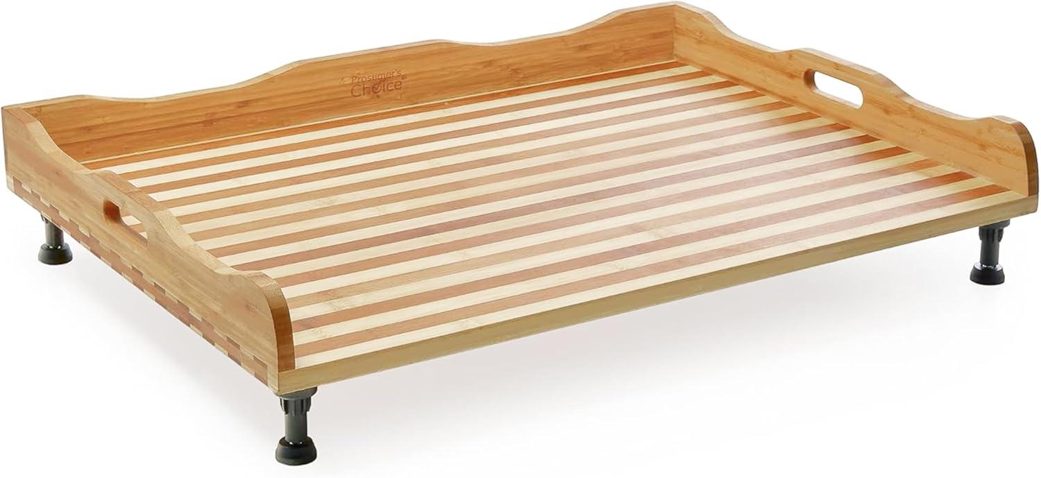 Prosumer s Choice Bamboo Stovetop Cover Noodle Preparation and Cutting Board with Handles and Feet