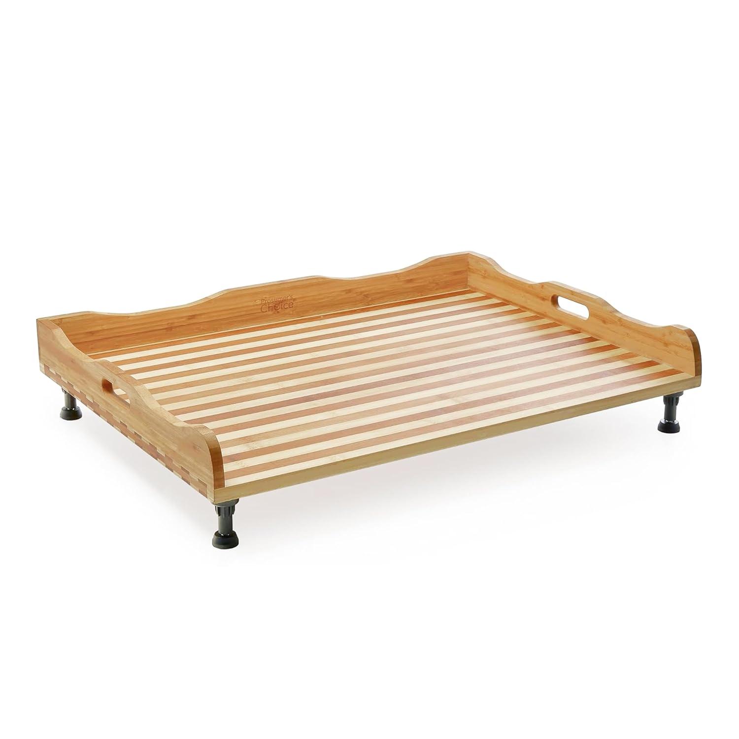 Prosumer s Choice Bamboo Stovetop Cover Noodle Preparation and Cutting Board with Handles and Feet