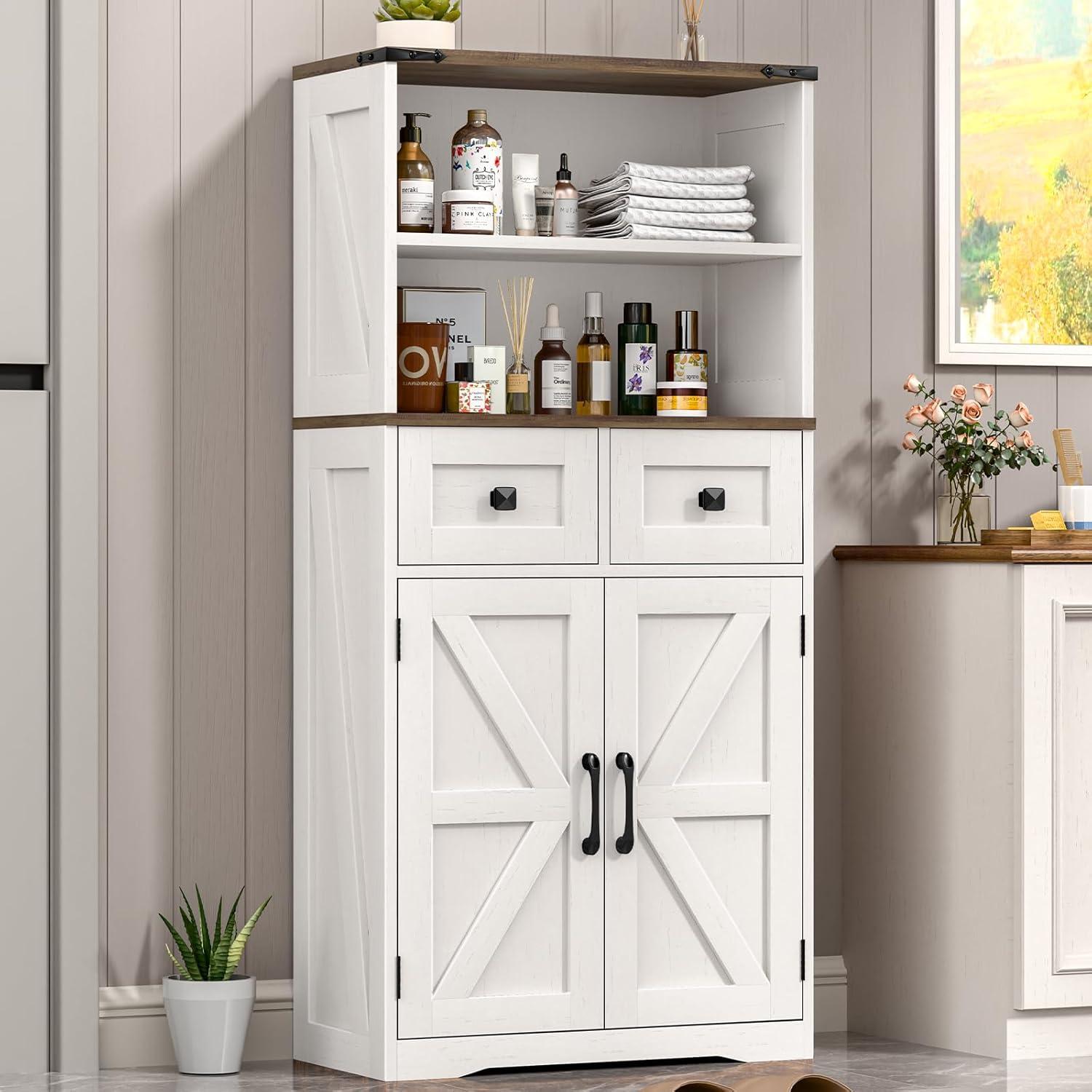 August Grove® Farmhouse Storage Cabinet For Bathroom, Kitchen, Living Room