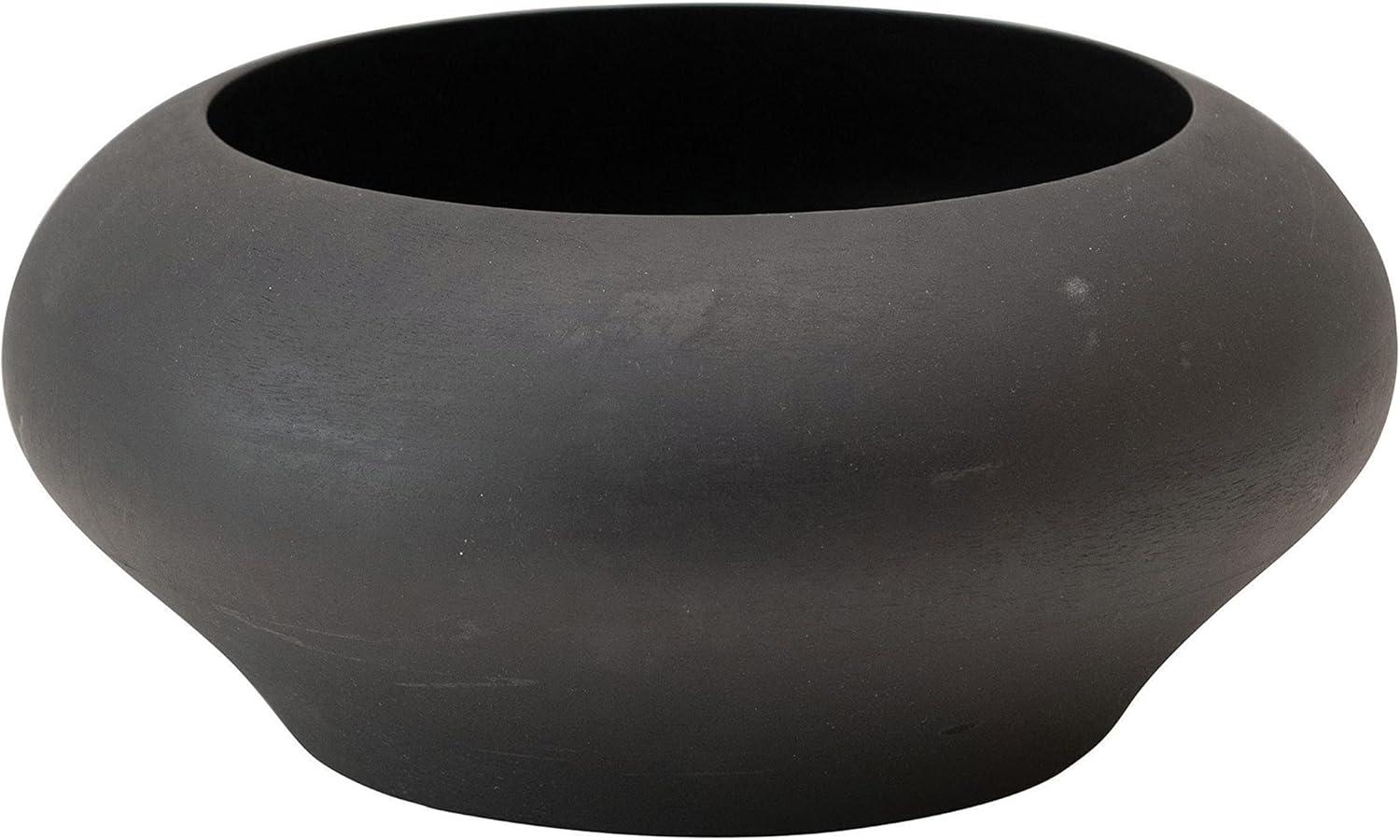 Bloomingville Minimalist Round Mango Wood Bowl, Black