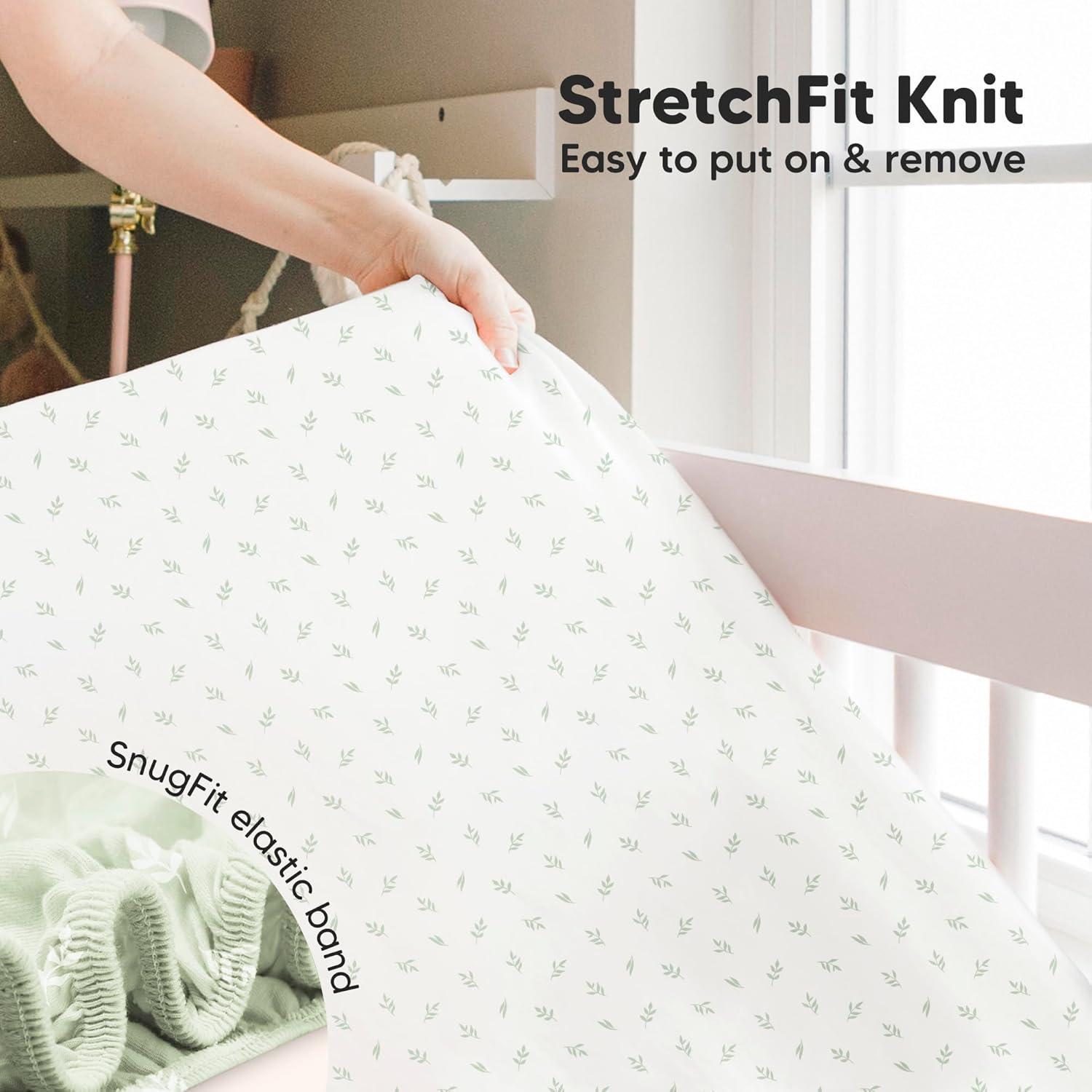 KeaBabies 2pk Isla Fitted Crib Sheets for Boys, Girls, Baby Crib Sheet, Fits Standard Nursery Crib Mattresses (Herb)