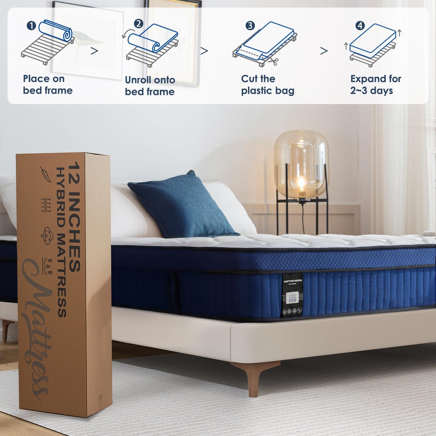 Alwyn Home 12'' Medium Gel Memory Foam Hybrid Mattress in a Box, OEKO-TEX® Certified