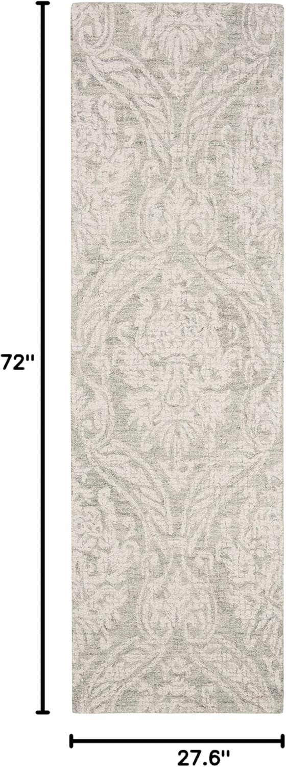 Abstract ABT204 Handmade Indoor Runner - Grey/Ivory - 2'-3"x6' - Safavieh