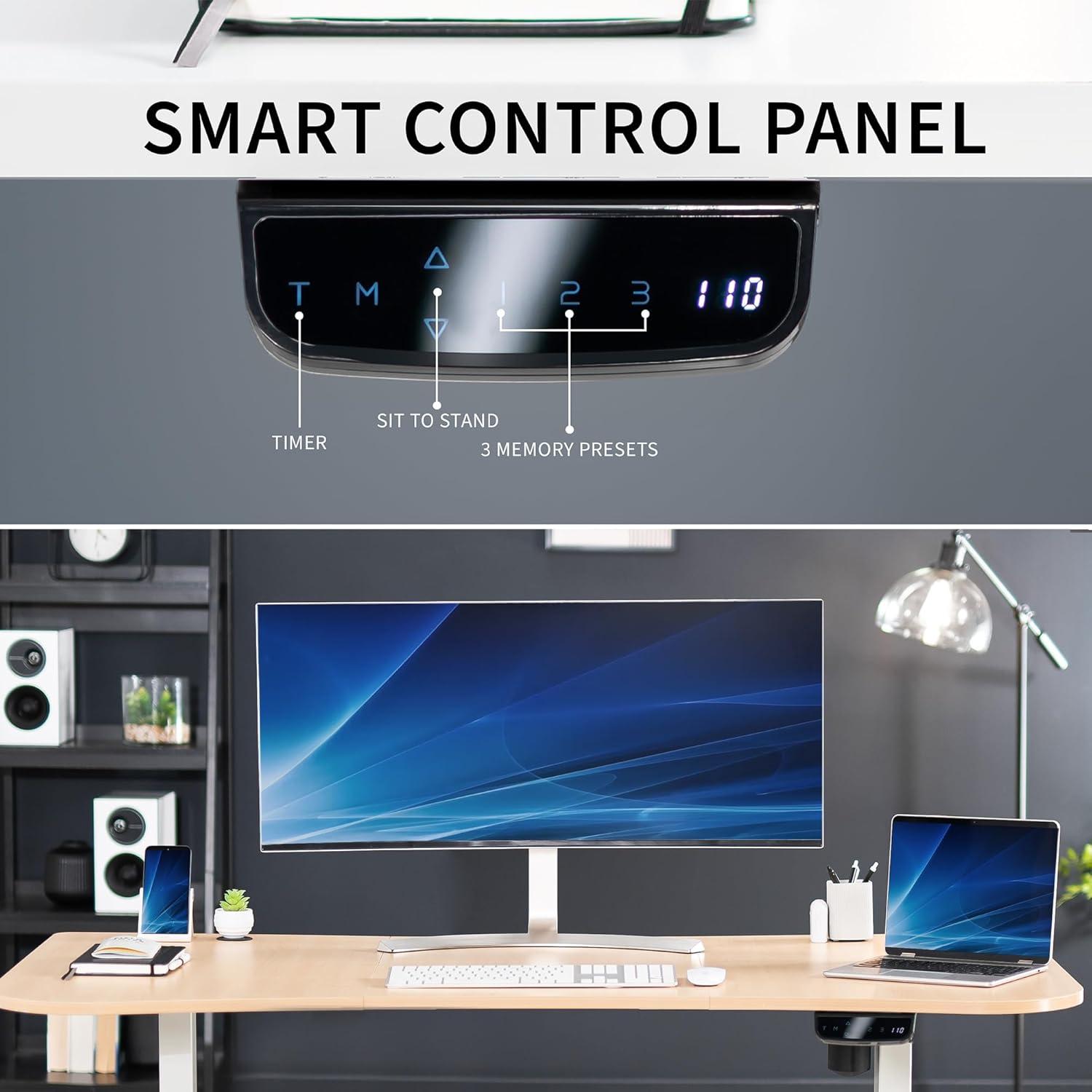 63" x 32" Electric Desk with Touch Screen Memory Controller Series