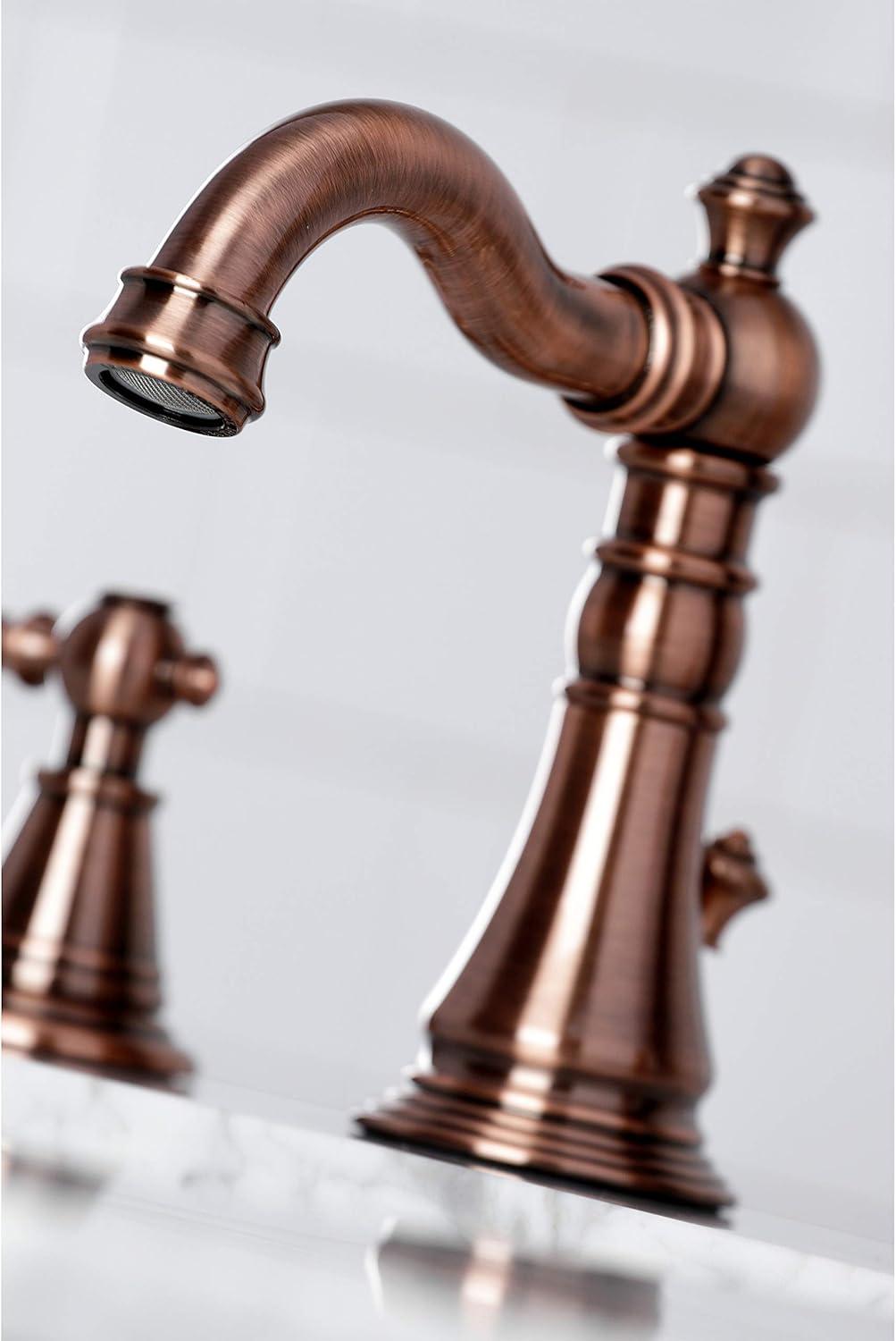 Fauceture FSC197ALAC English Classic Widespread Bathroom Faucet, Antique Copper