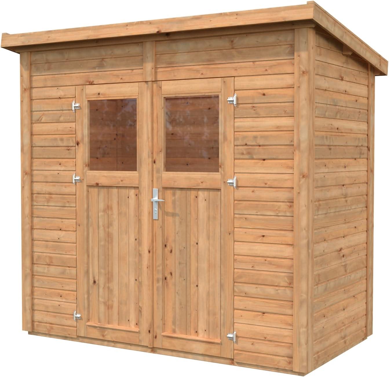 Medium Brown Nordic Spruce Lean-To Shed Kit with Windows