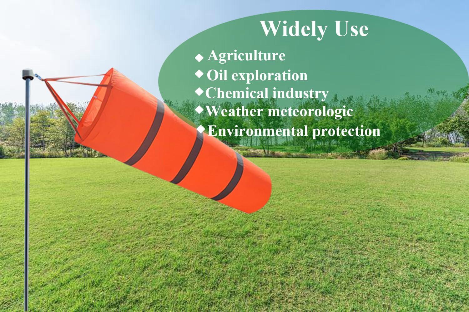 Airport Windsock Rip-stop Outdoor Rainbow Wind Measurement Sock Bag with Reflective Belt(30" 40" 60") (60")