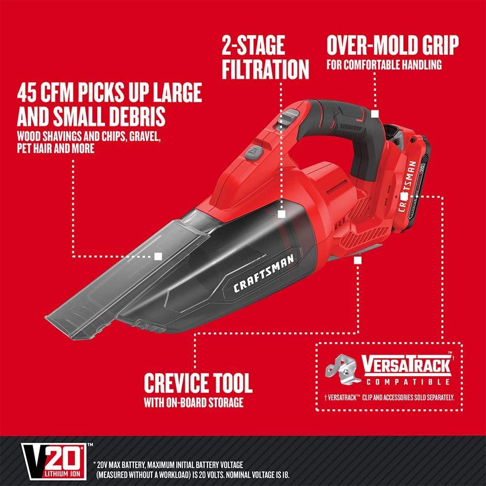 Craftsman CMCVH001C1 - Vacuum cleaner - handheld - bagless - cordless - 1 battery, included charger