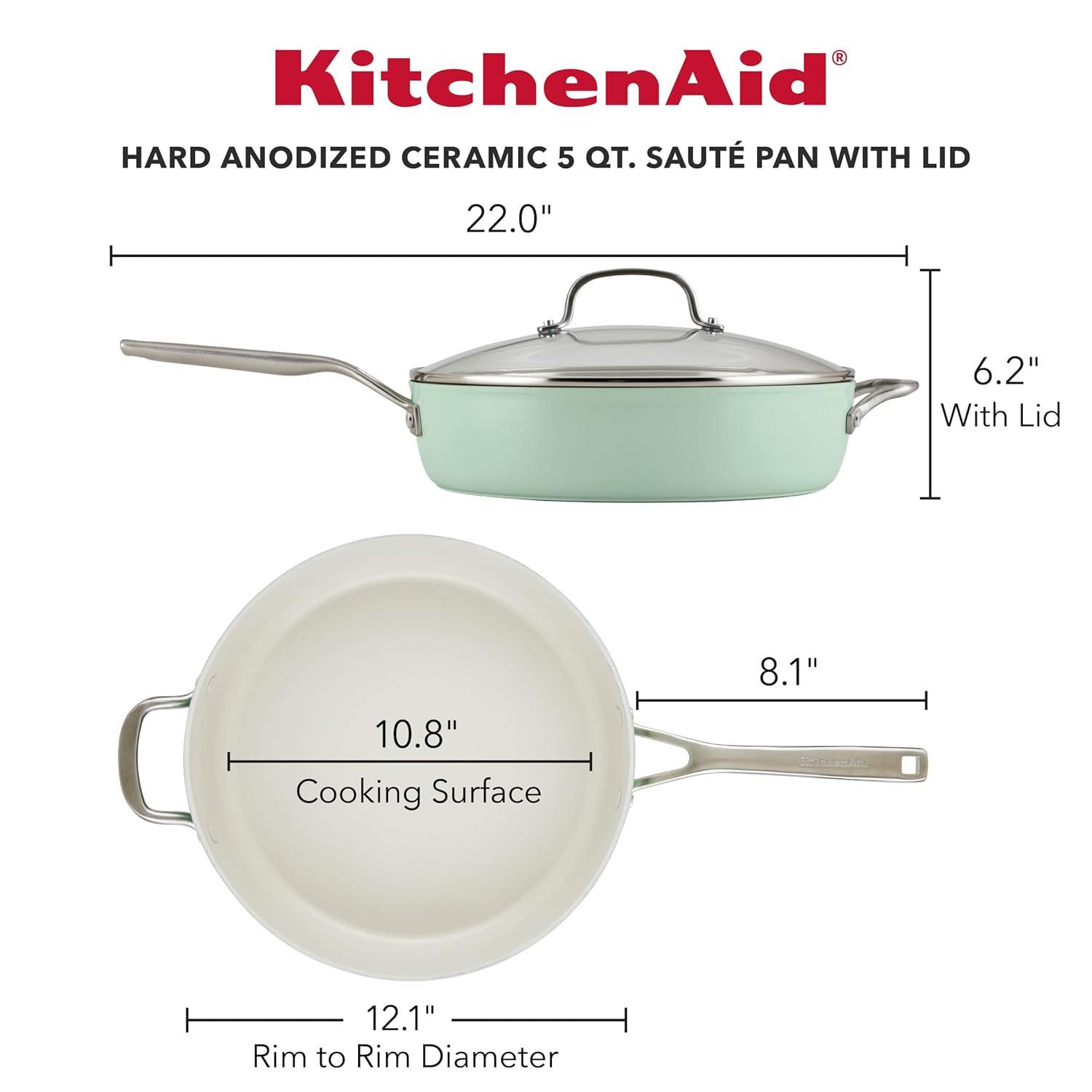 KitchenAid® KitchenAid® Hard Anodized Ceramic Nonstick Saute Pan with Lid, 5 Quart
