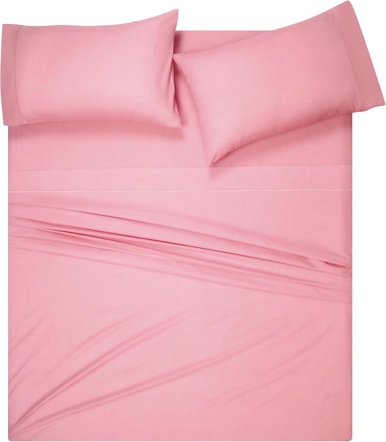 Pink Queen Solid Microfiber 4-Piece Sheet Set