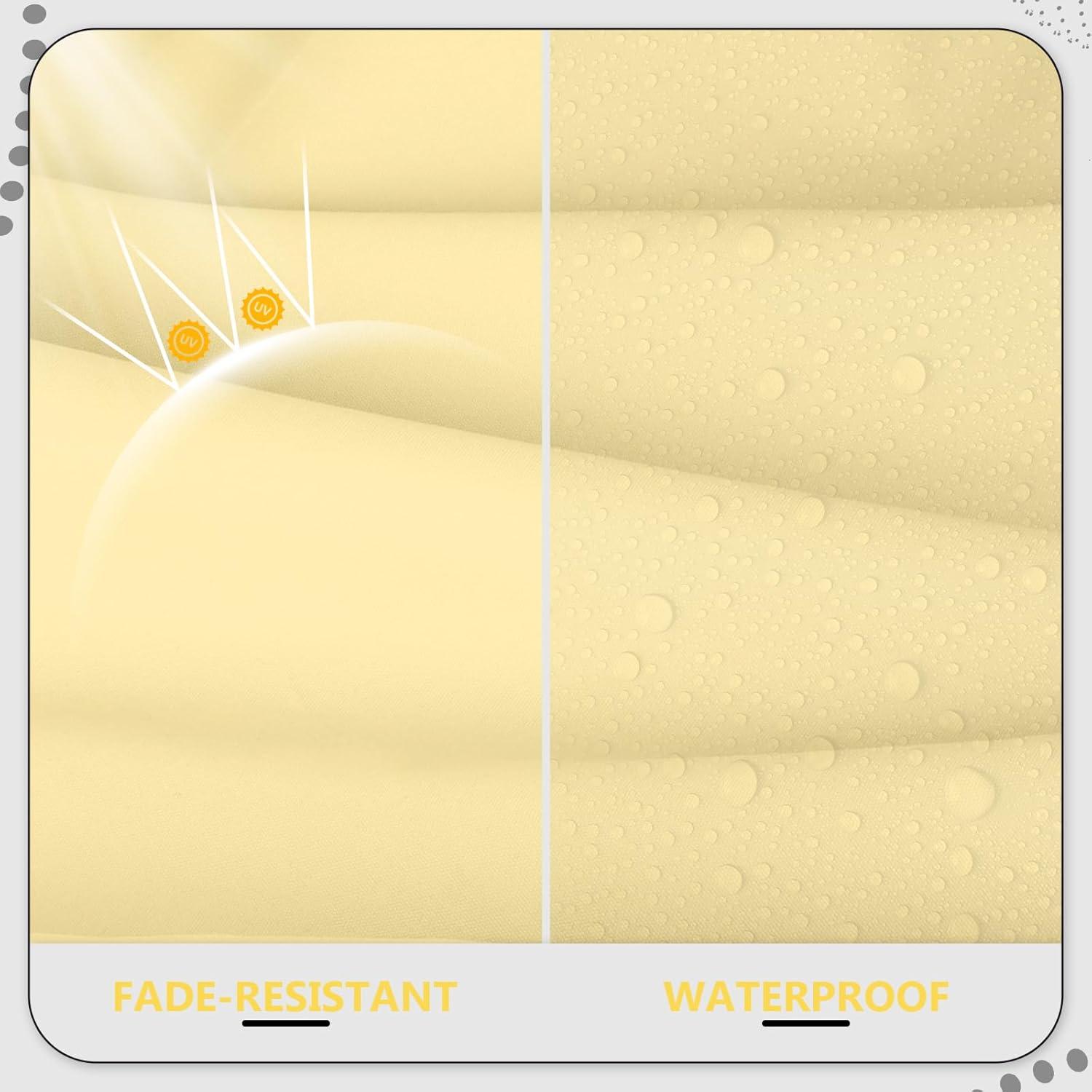 14 Piece Outdoor Patio Waterproof Cushion Covers, Fits 6-Seat Wicker Rattan Sectional Couch Chair Furniture Cover Replacement Set - Fade-Resistant Patio Cushion Covers with Zipper