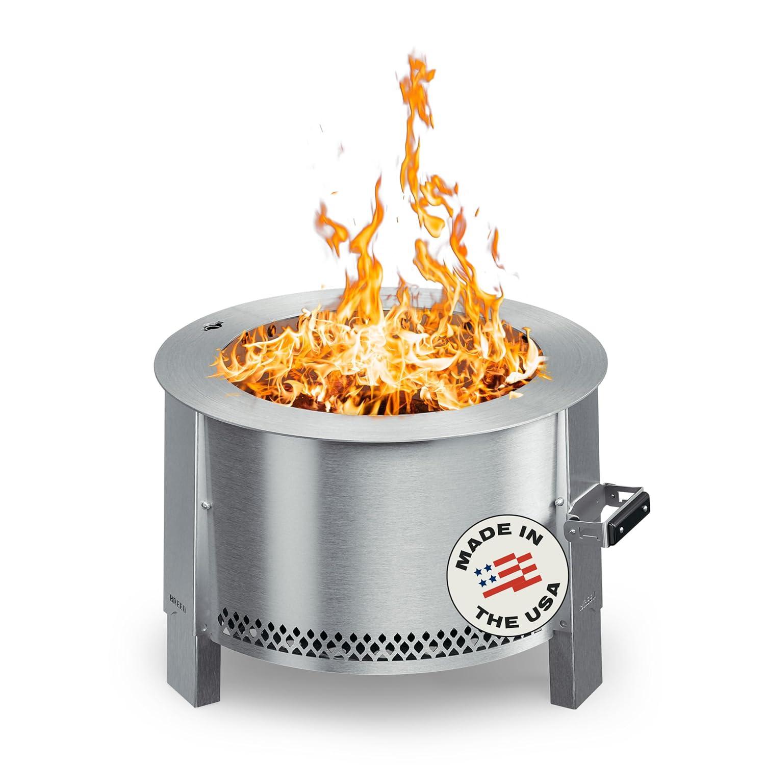Breeo Multi-Fuel Stainless Steel Fire Pit Portable wih Smokeless Weather Resistant