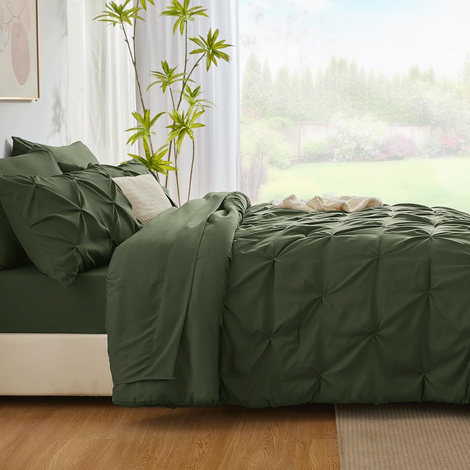 Comforter Set Olive Green - 7 Piece - King