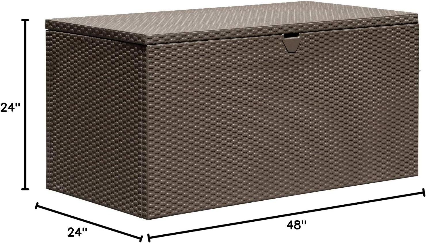 Spacemaker HDG Outdoor Weather-Resistant 134.5 Gallon Metal Deck Box, Espresso