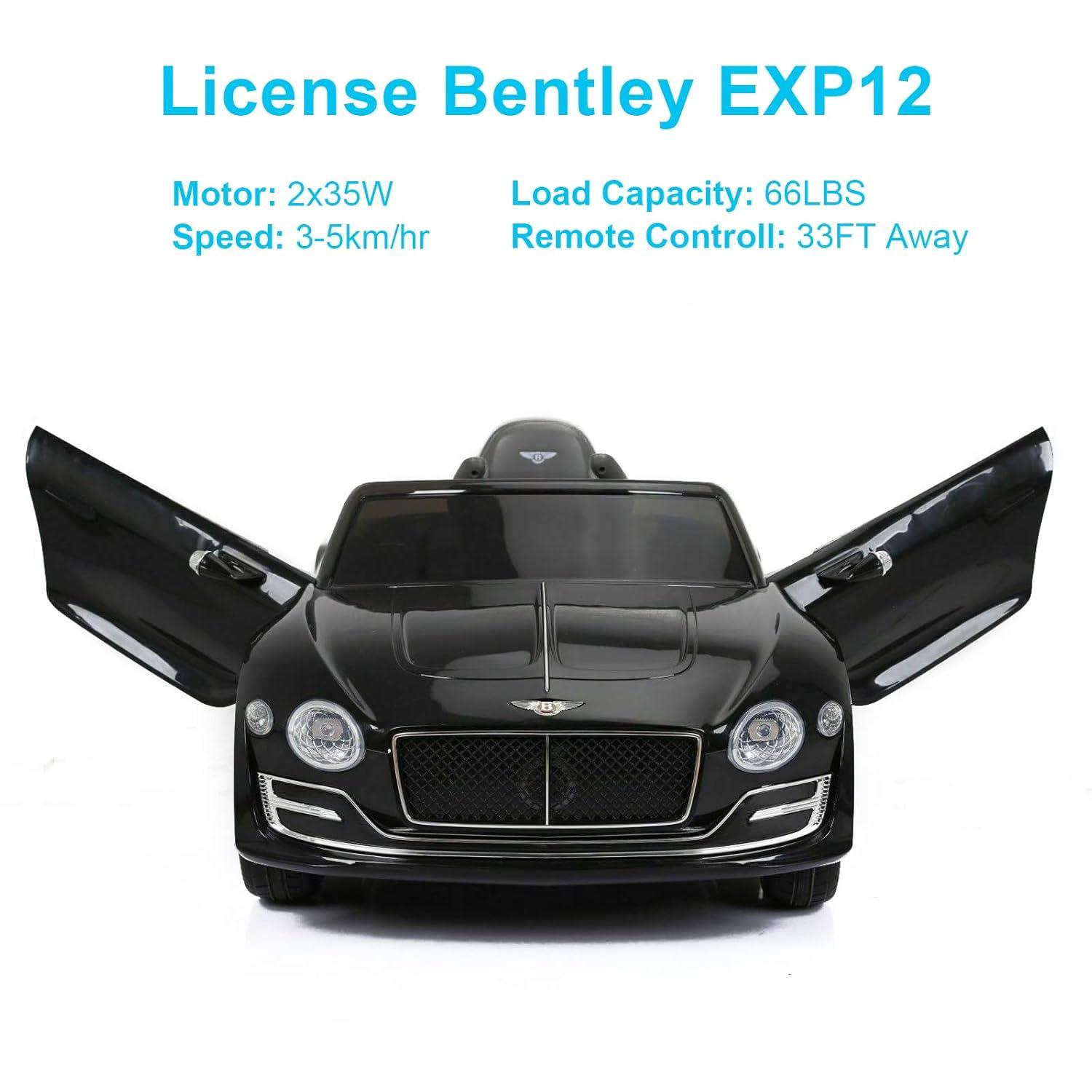 Kids Bentley Style GT Coupe EXP12 12V Battery Ride On Car Electric 2.4G Remote Control Green