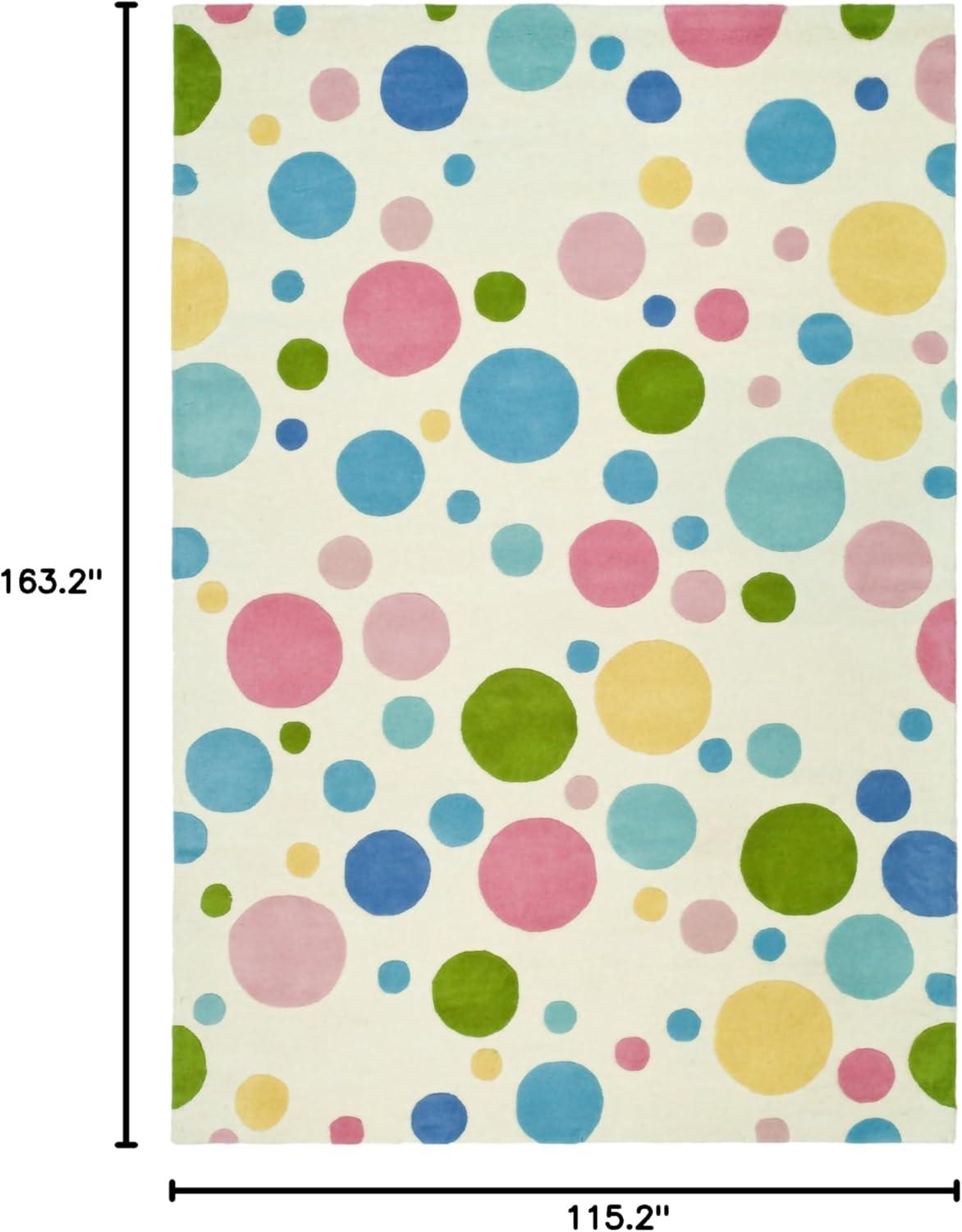 SAFAVIEH Soho Dots Polka Dots Wool Area Rug, Ivory/Multi, 9'6" x 13'6"