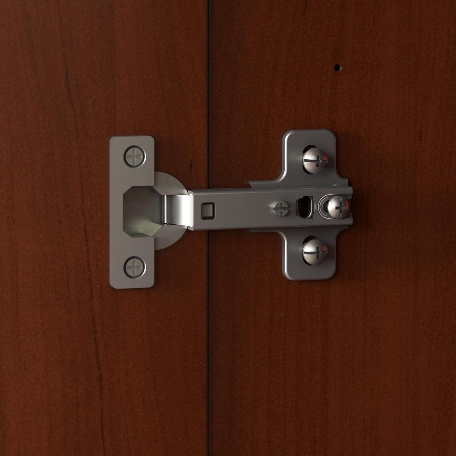 Bush Furniture Somerset 72W Sit to Stand L Desk with Hutch in Hansen Cherry