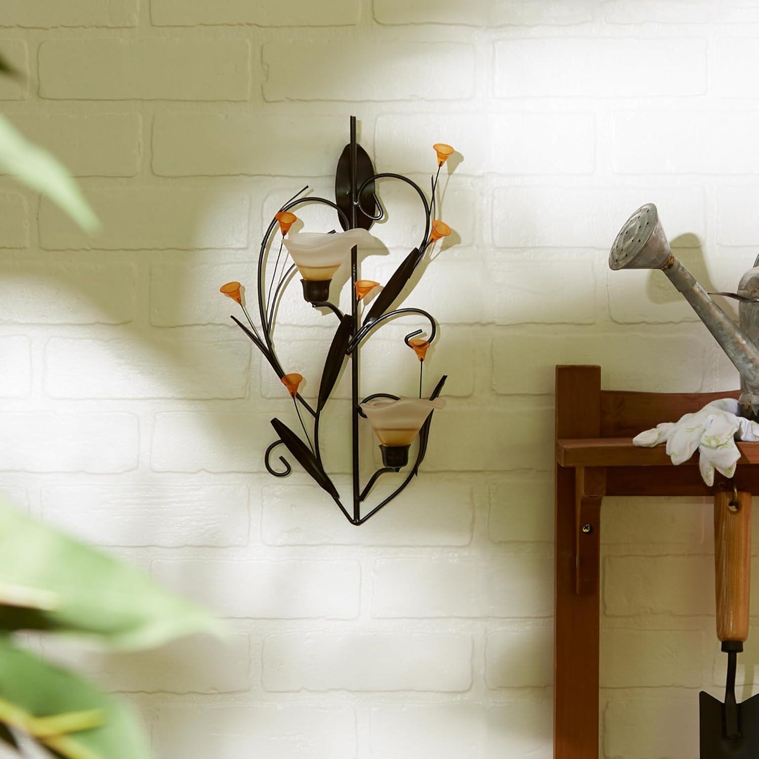 CintBllTer 10015809 Amber Lilies Candle Wall Sconce