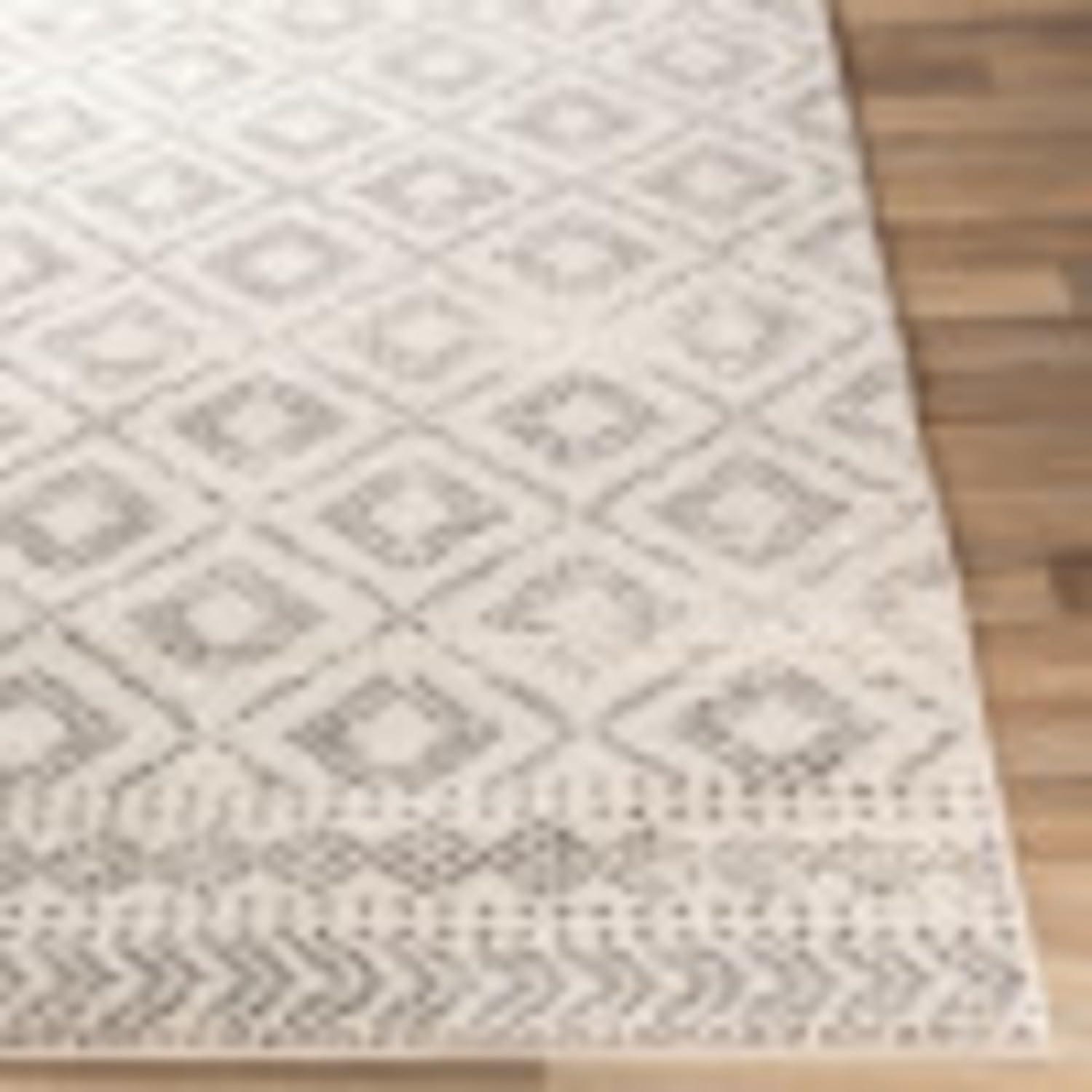 Light Gray Synthetic 8' x 10' Bohemian Area Rug