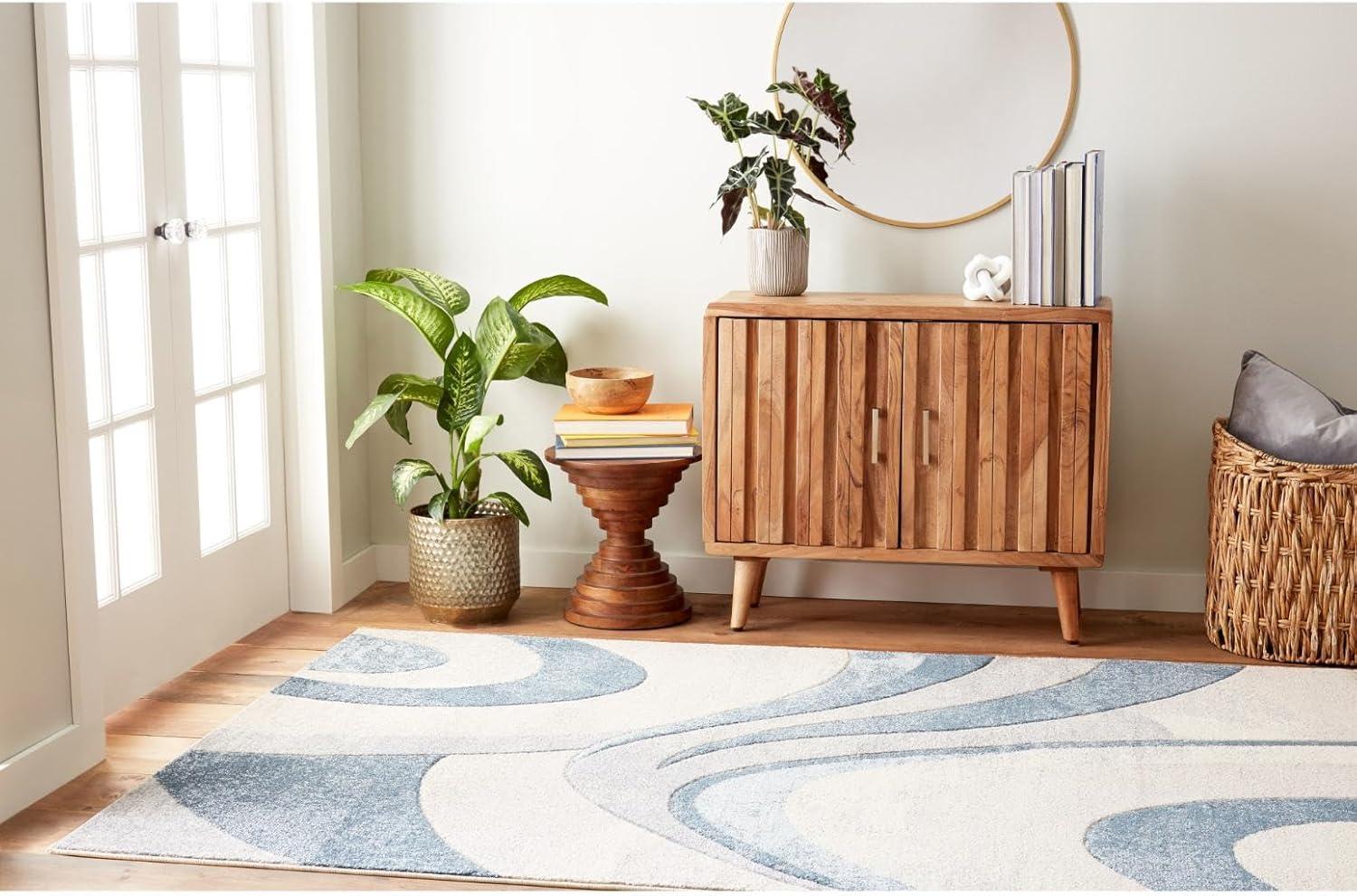 Home Dynamix Slade Contemporary Abstract Area Rug, Blue/Grey, 7'10"x10'6"