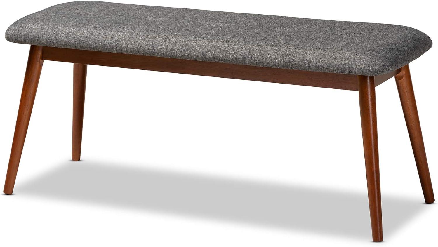 XylehR Flora II Dark Gray and Oak Dining Bench