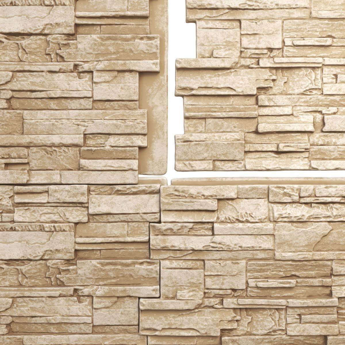 Cascade Stacked Faux Stone 24.75" x 48.625" Wall Paneling