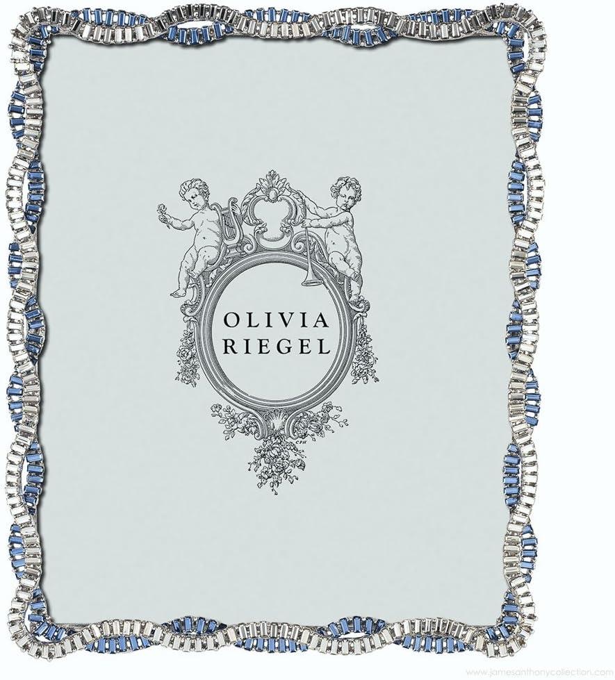 Silver and Sapphire Crystal 5x7 Picture Frame