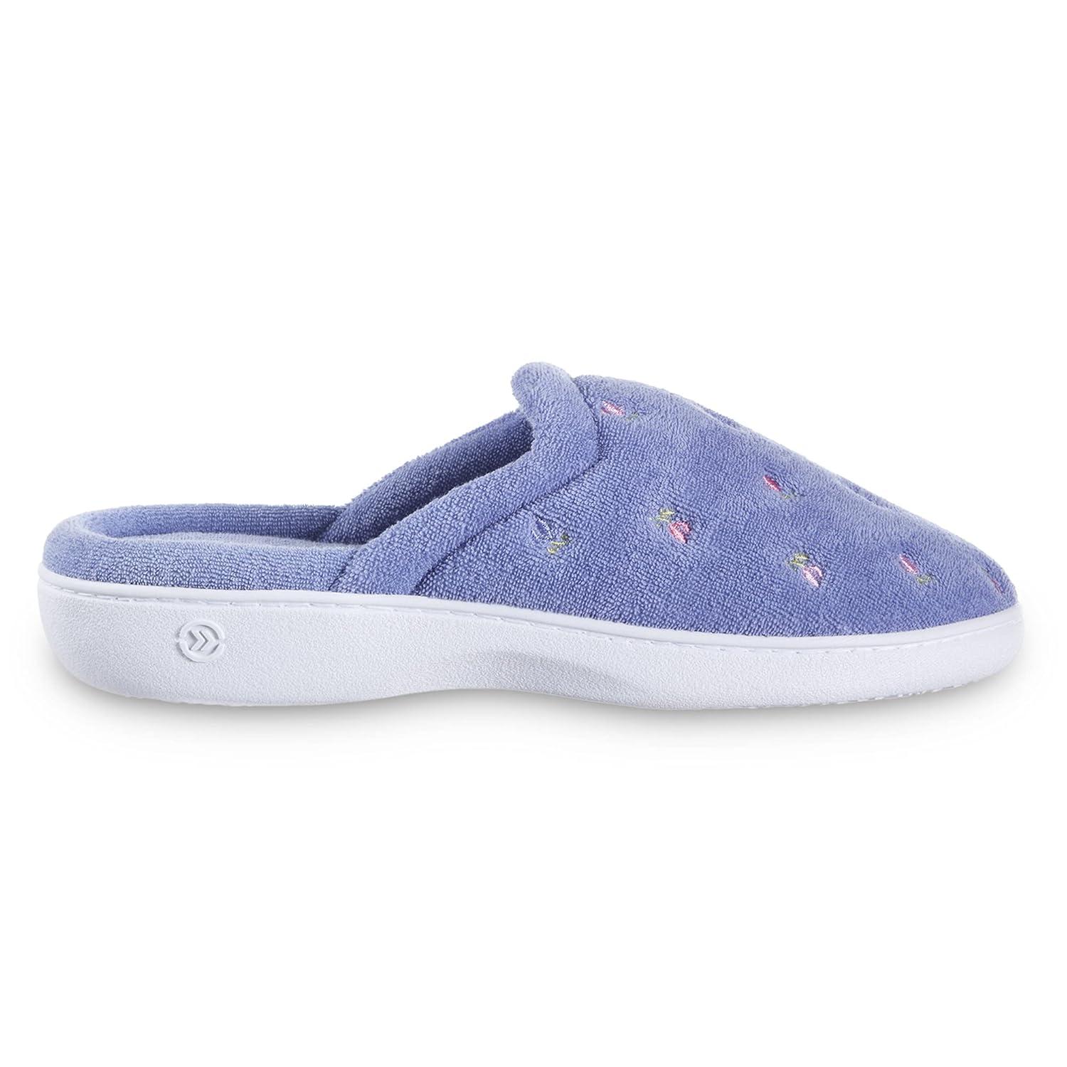 isotoner Women's Classic Terry Clog Slippers Slip on, Periwinkle, 5.5-6