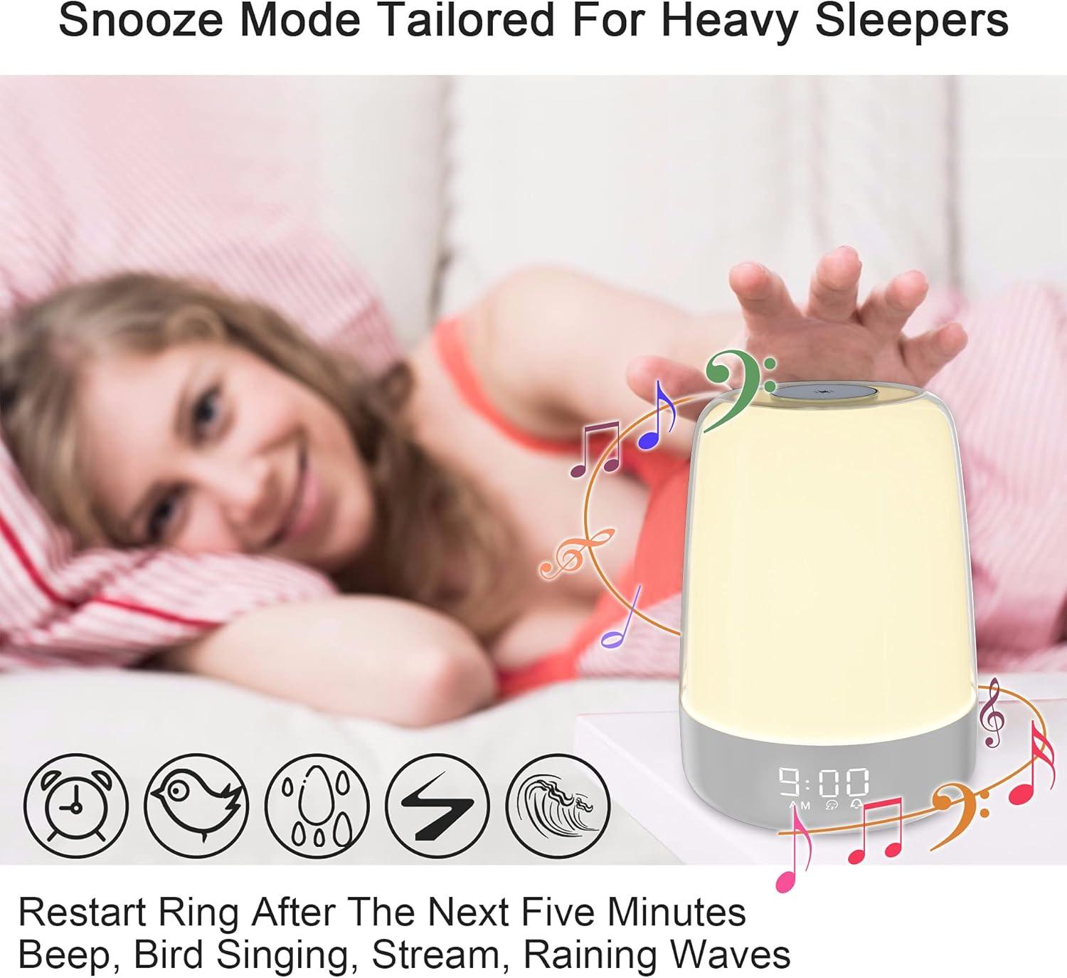 Digital Sunrise Simulation Alarm Clock with Color Changing Light