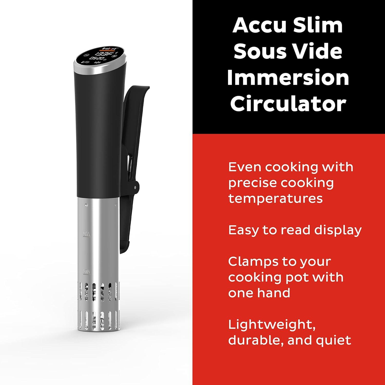 Slim Black and Silver Sous Vide Precision Cooker