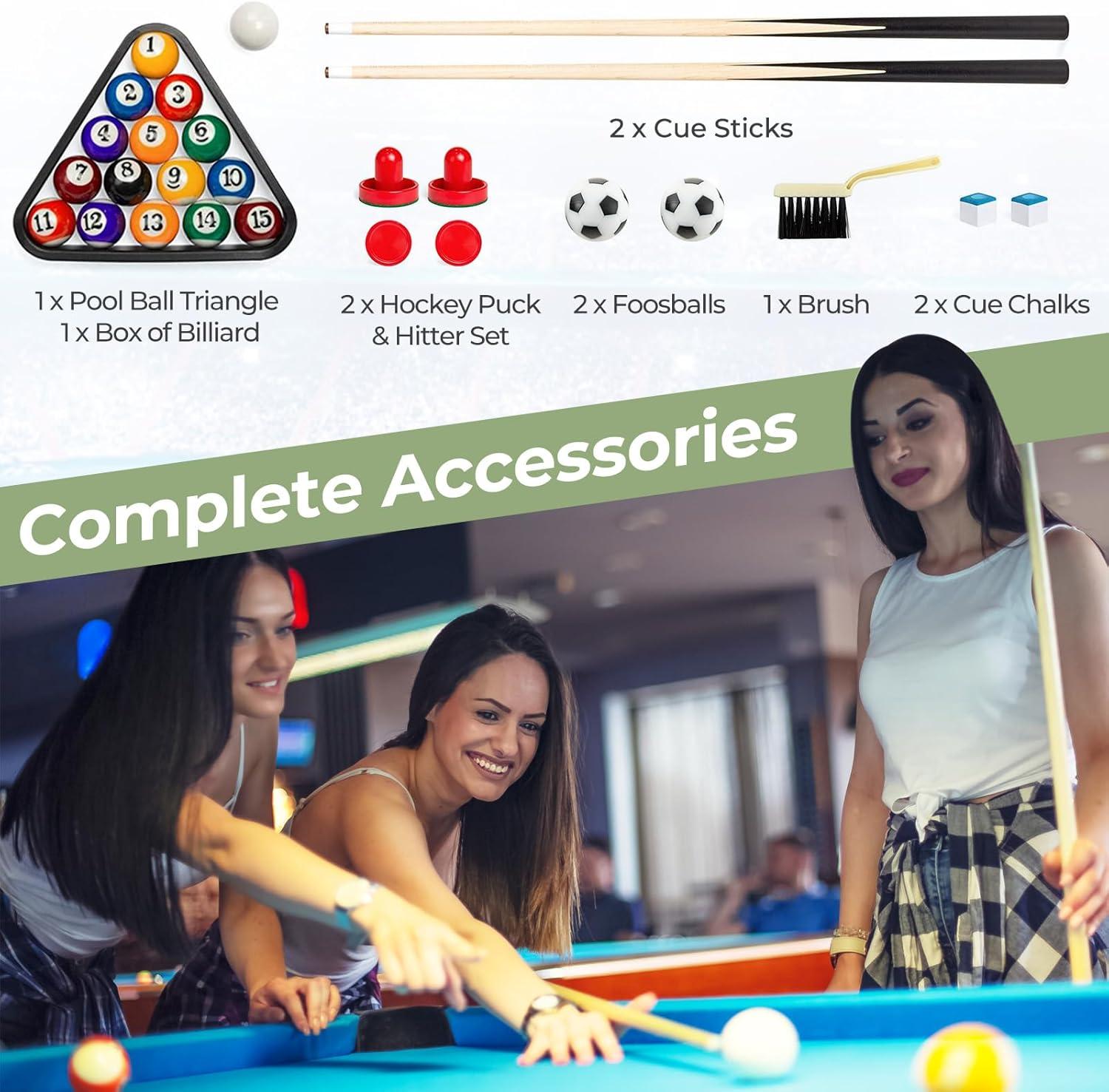 Gymax 48'' 3-In-1 Multi Combo Game Table Foosball Soccer Billiard Slide Hockey For Kids