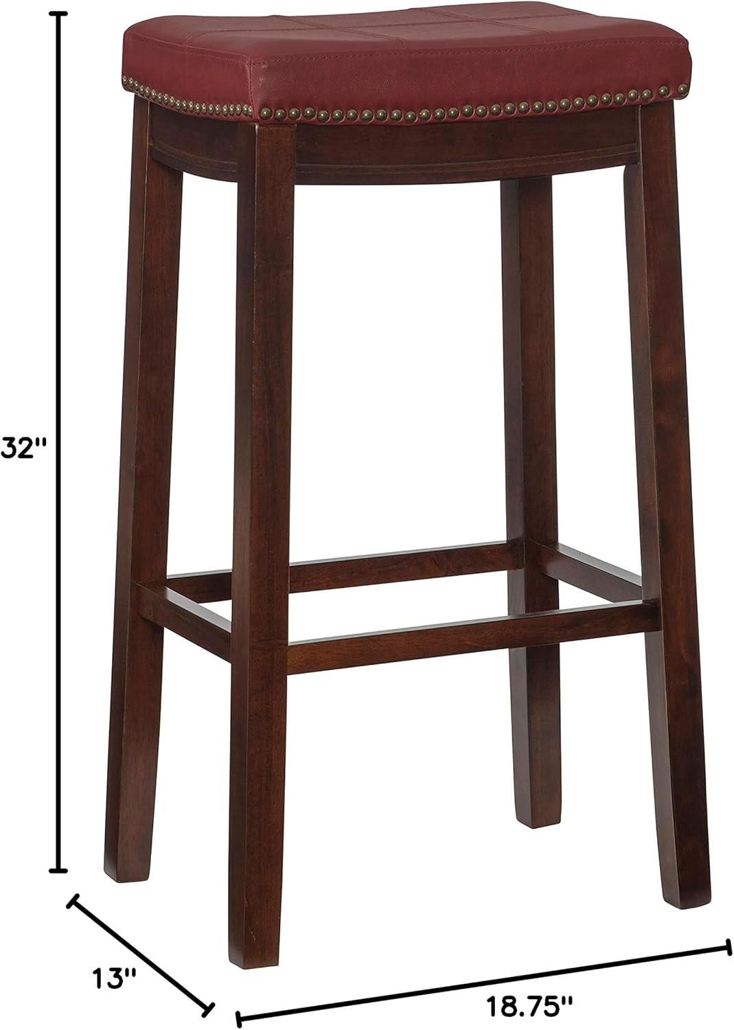 Padded Saddle Seat Barstool Hardwood - Linon