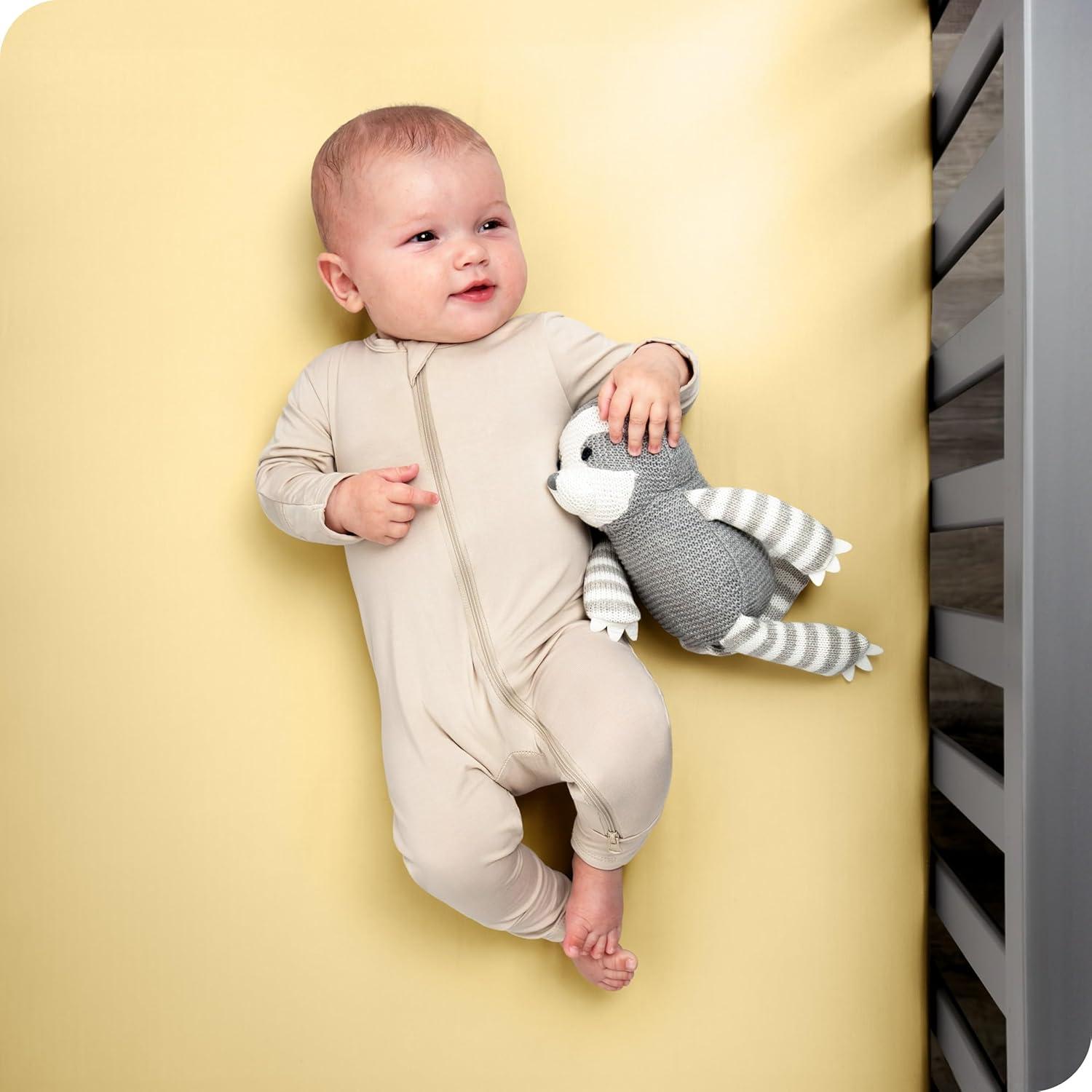 Bare Home 2 Pack Fitted Sheets - Premium 1800 Collection - Ultra Soft - Crib, Morning Sun/Cloud Grey