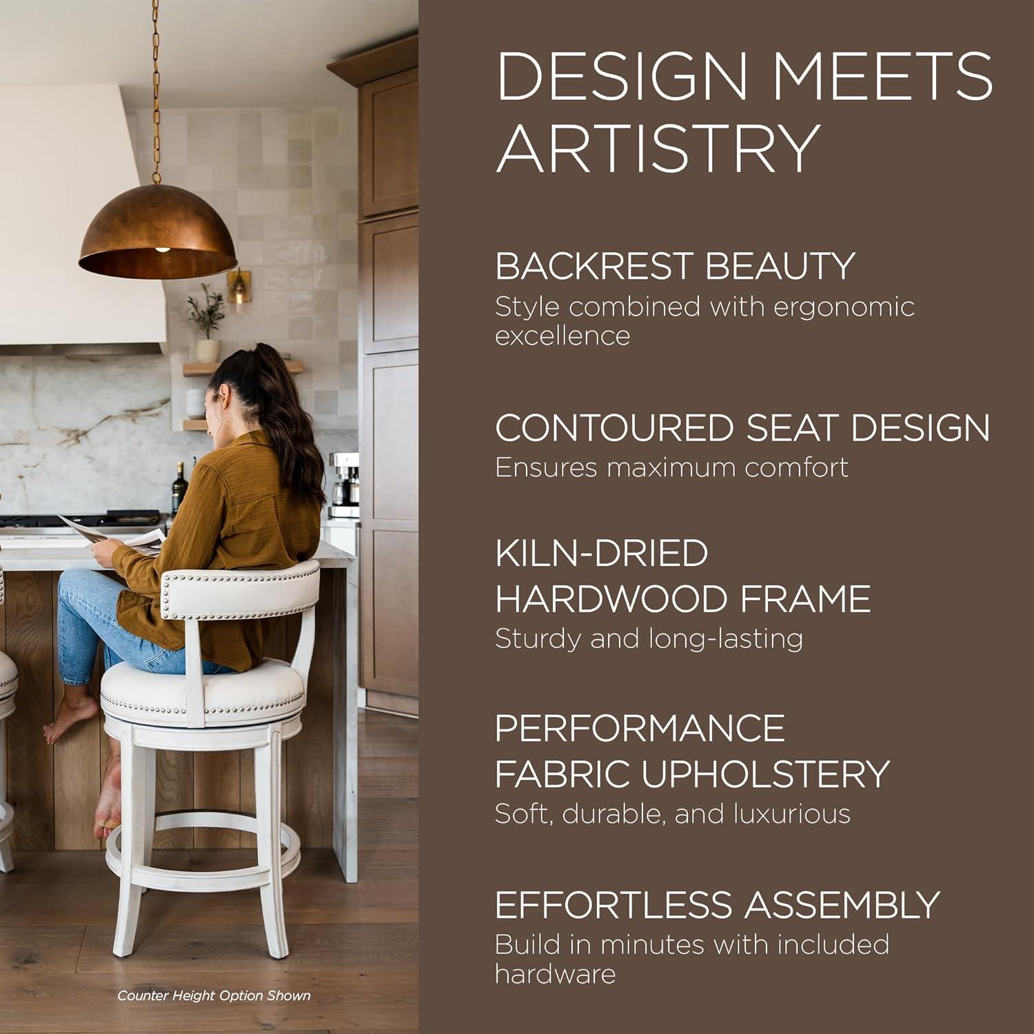 Maven Lane Maven Lane Alexander Stool with Fabric Upholstery