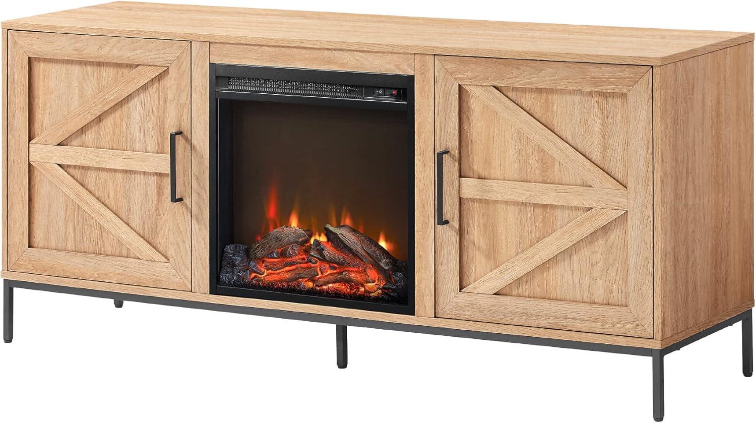 Letisia 58" 2-Door TV Stand with Electric Fireplace