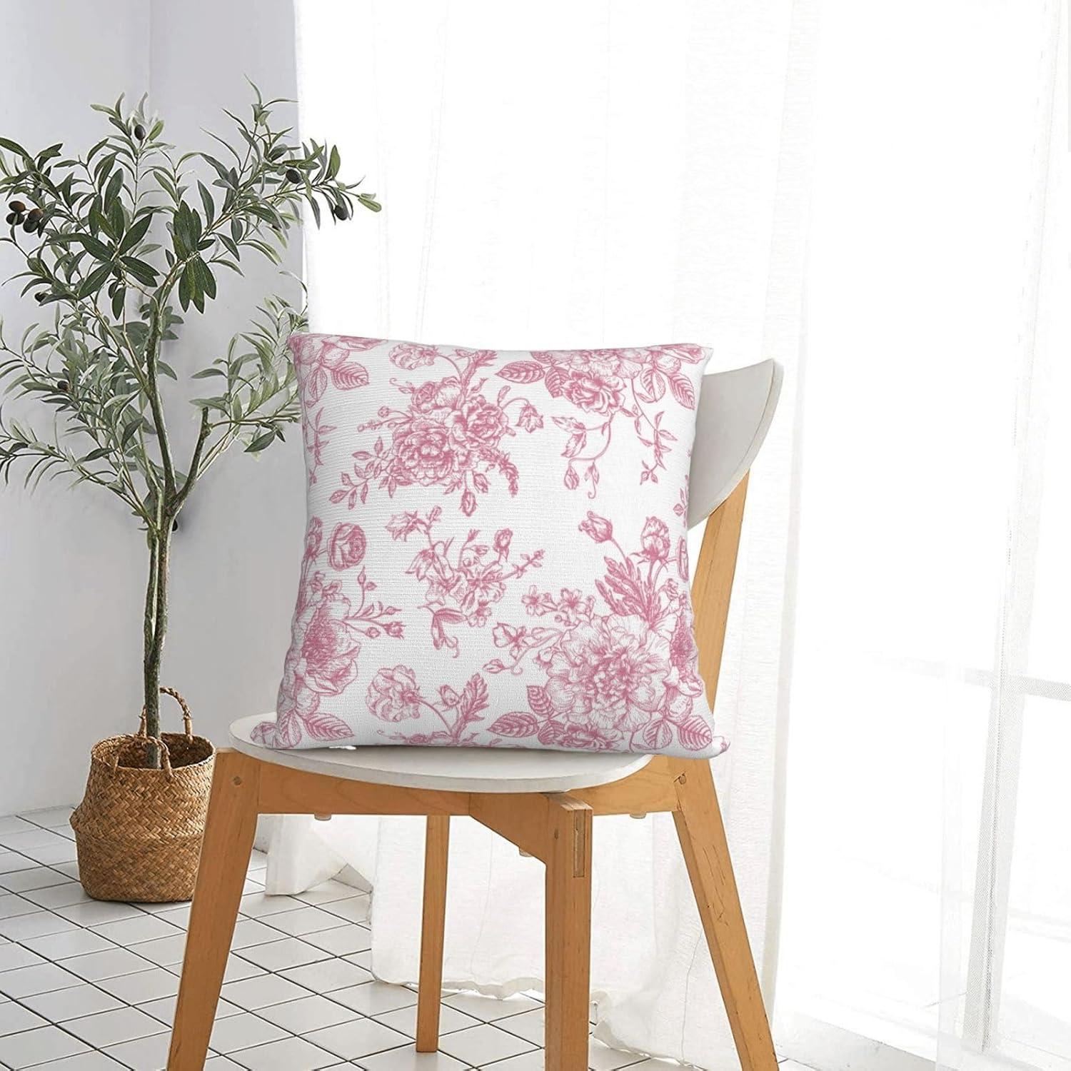 NEUTRALPOSTURE Floral Throw Pillow Covers 18X18 Inches Set Of 2, Decorative Vintage Chinoiserie Flower Pillow Case Farmhouse Cushion Covers For Sofa Bed Couch Living Room