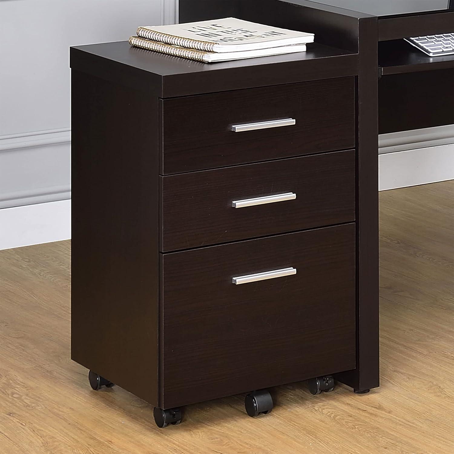 Black 3-Drawer Lockable Mobile Storage Cabinet