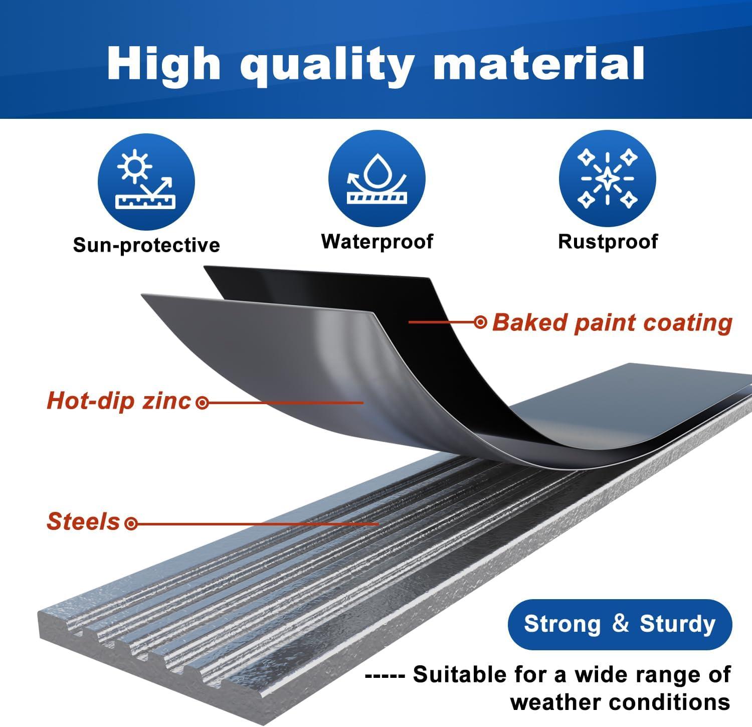 25 Pack - 29.5"x1" Deck Balusters Metal Deck Spindles Staircase Baluster with Screws for Wood Wave Arc Shiny Black Indoor Outdoor