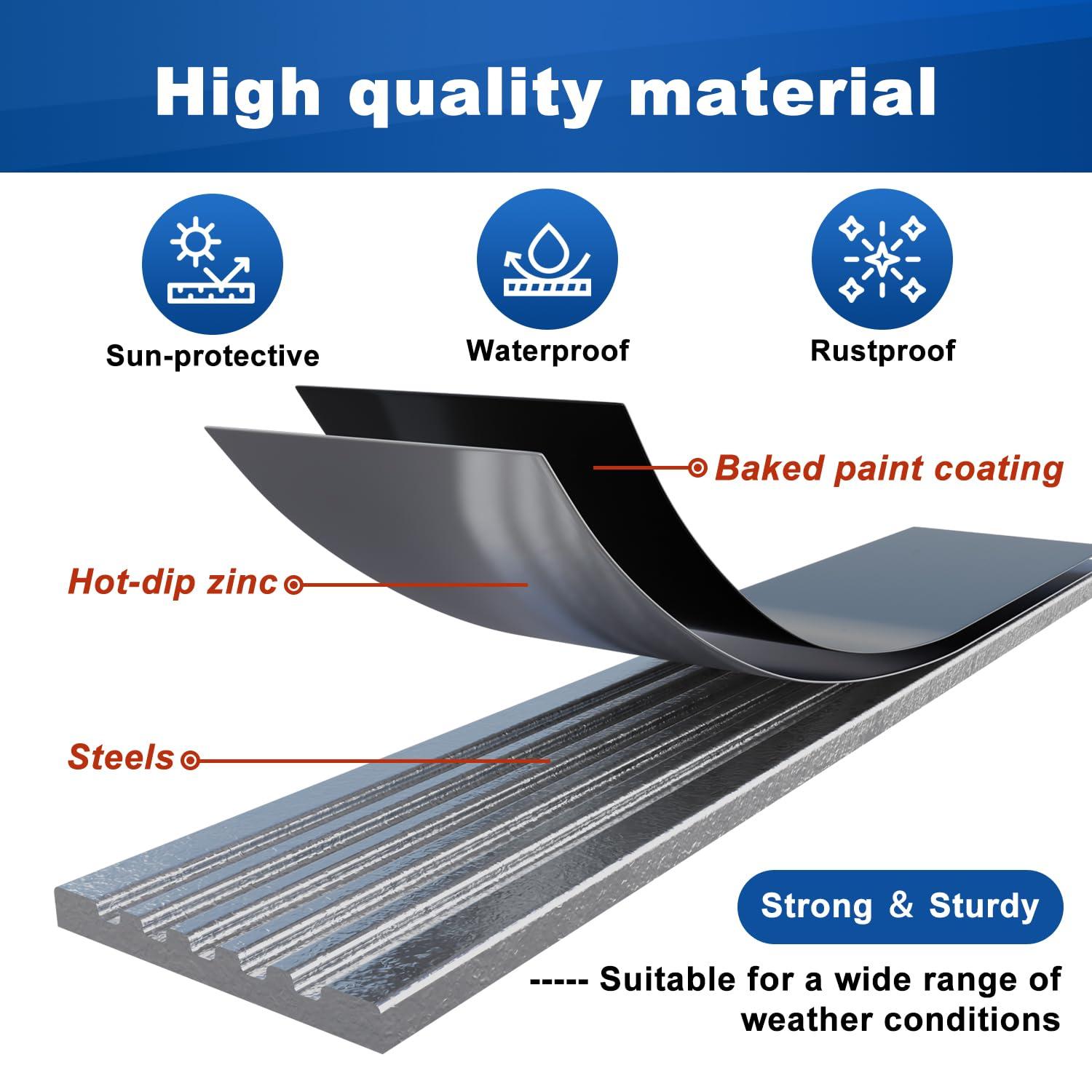 25 Pack - 29.5"x1" Deck Balusters Metal Deck Spindles Staircase Baluster with Screws for Wood Wave Arc Shiny Black Indoor Outdoor