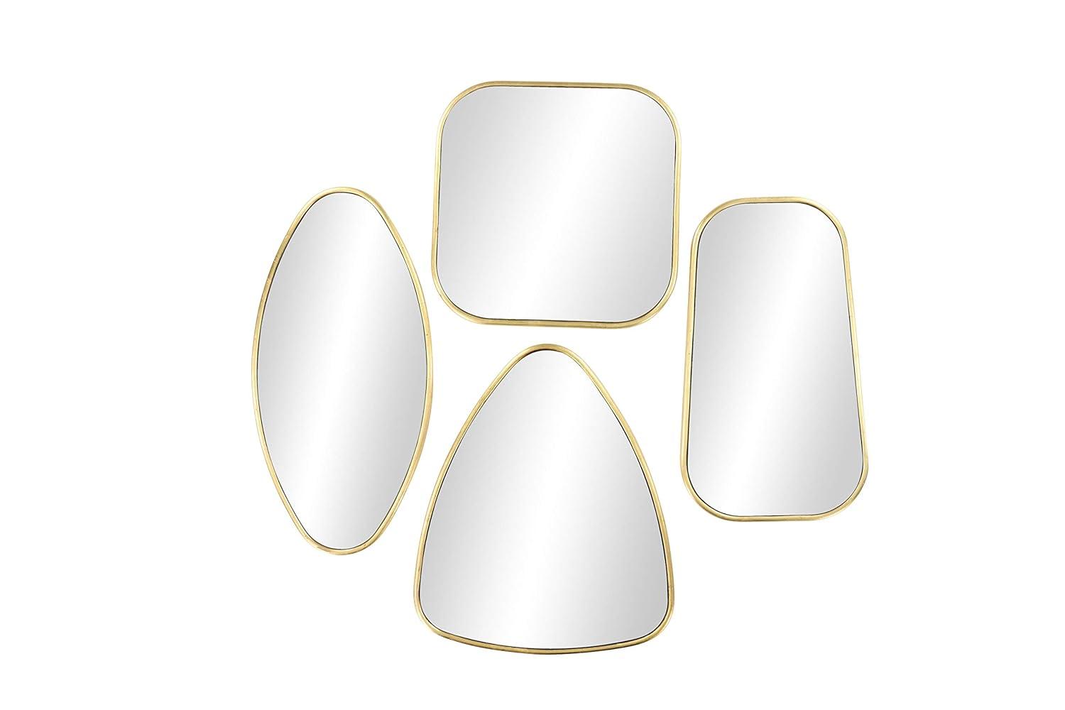 CosmoLiving by Cosmopolitan Metal Gold Wall Mirror with Varying Shapes Set