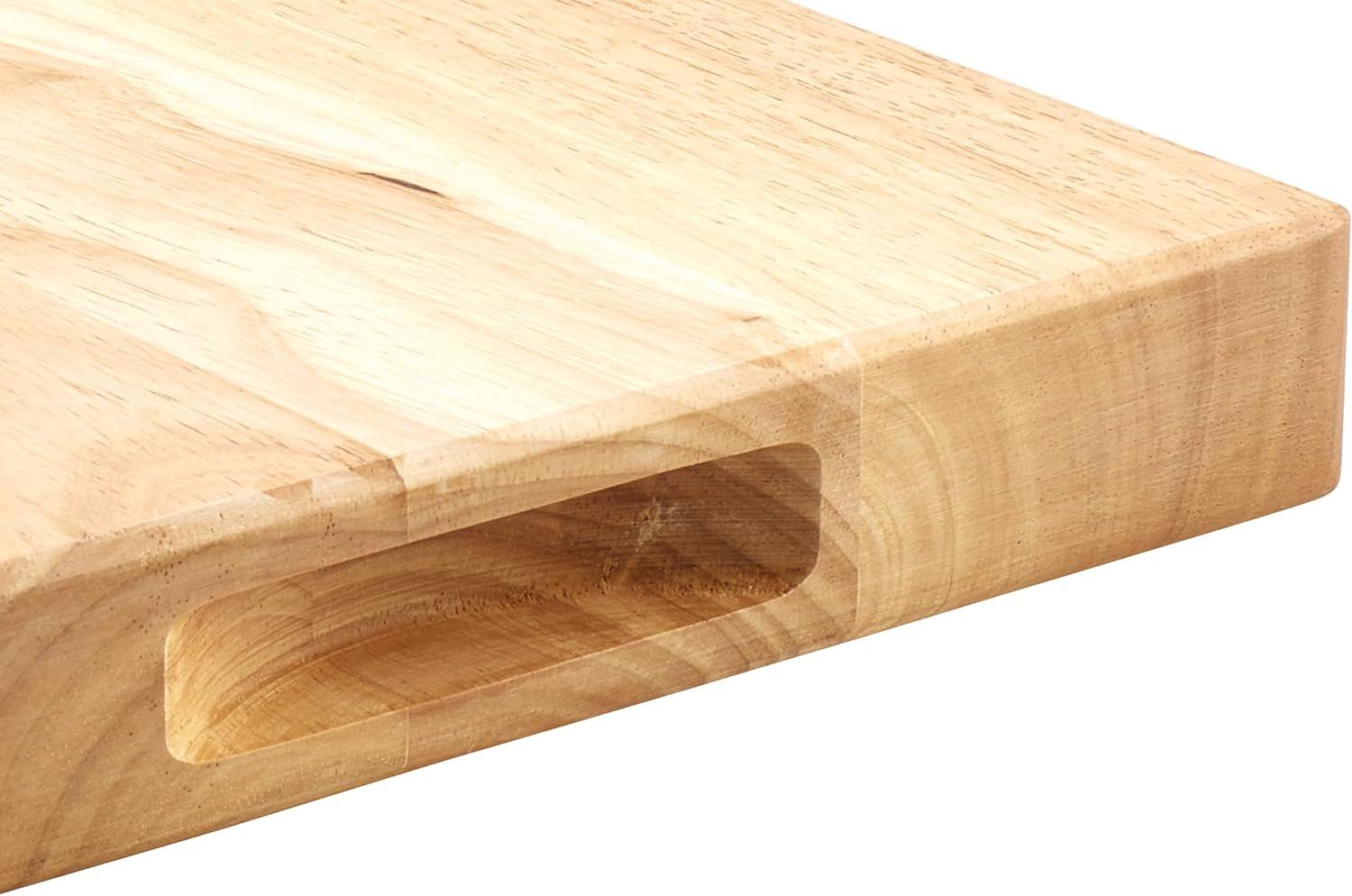 Winco Heavy-Duty 1.75" Thick Wood Cutting Board, 12" X 18", Natural Wood