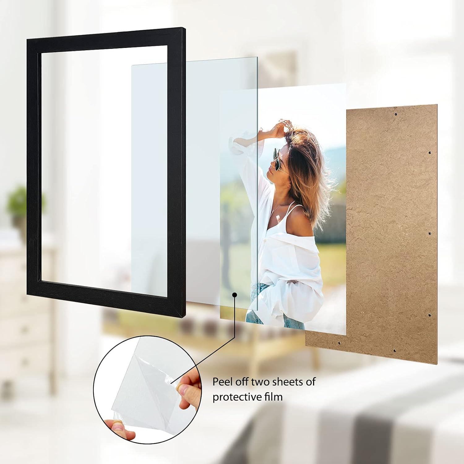 Poster Frames 3 Pack Black MDF Wood And Polished Plexiglass Frame,Display Pictures In Horizontal And Vertical