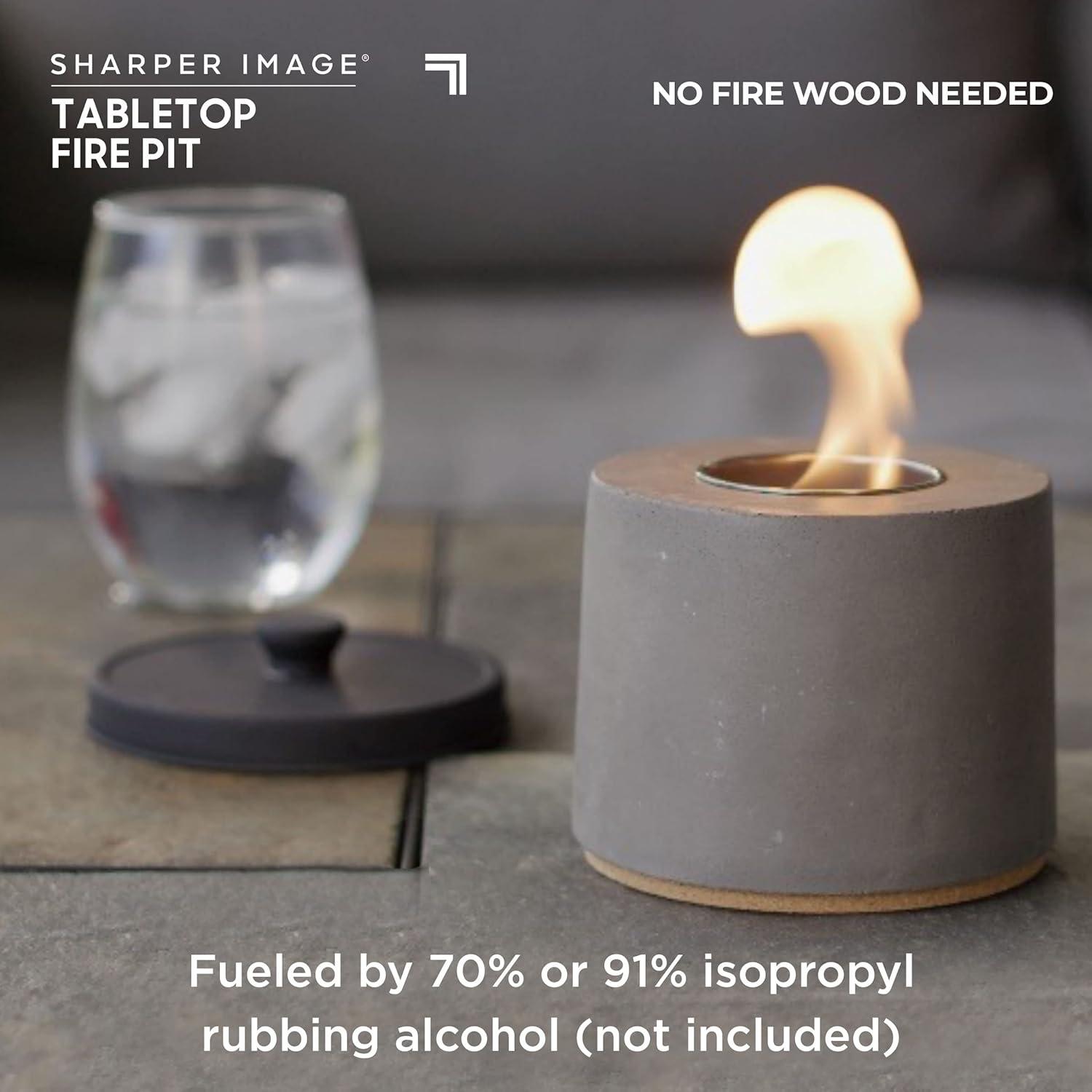 Sharper Image Outdoor Tabletop Fireplace Gray