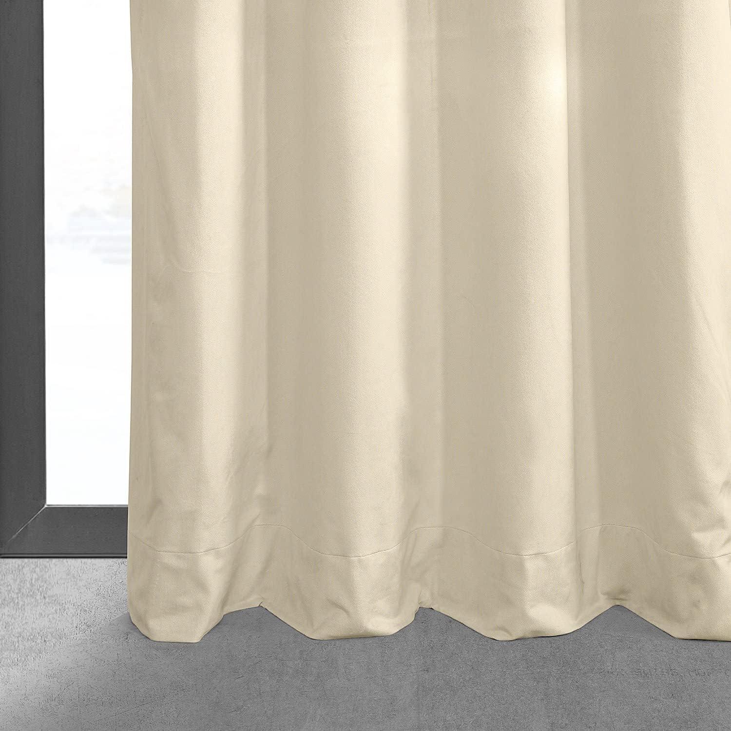 Luxurious Gray Velvet Blackout Indoor Window Curtain 50" x 120"