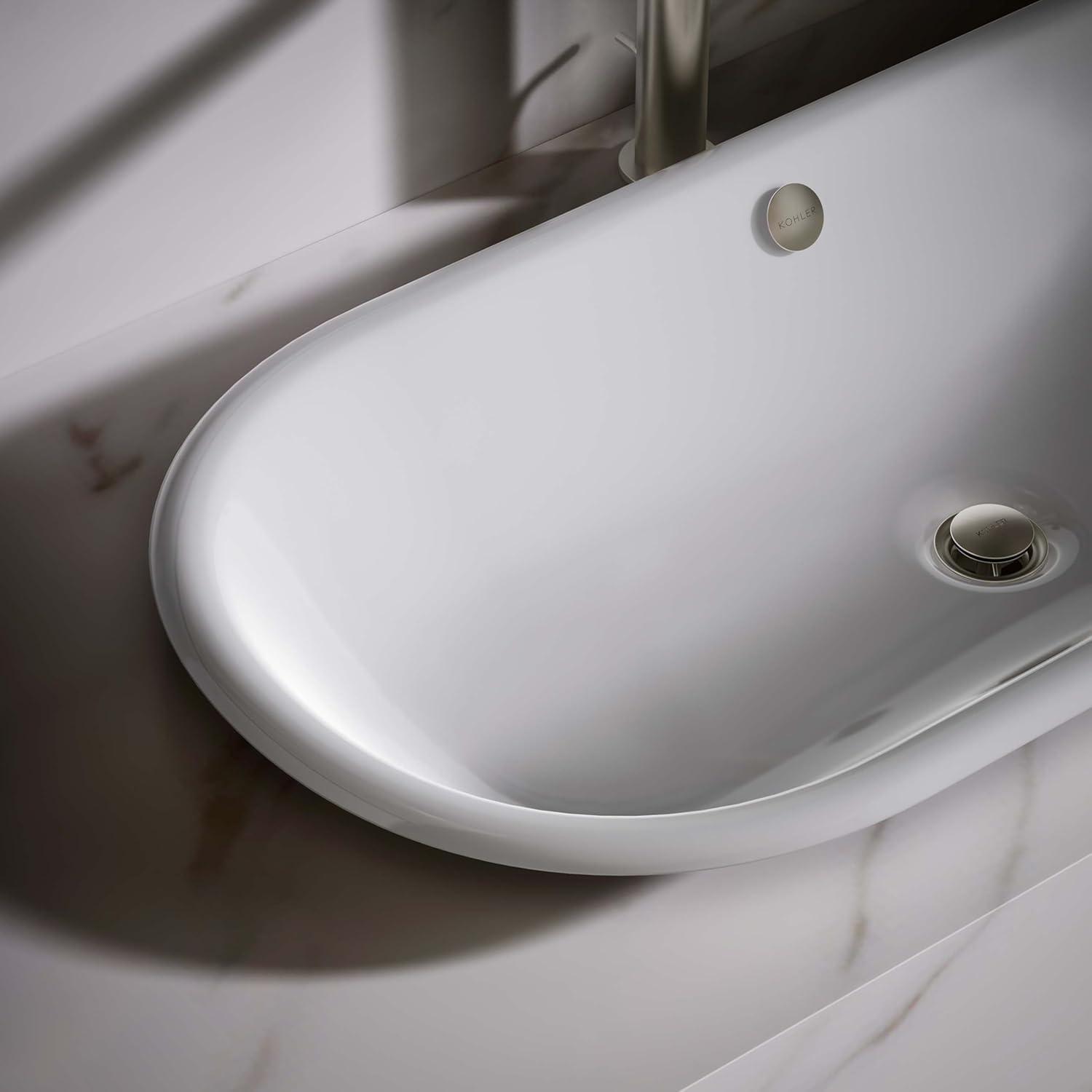 Iron Plains Capsule Vessel/Drop-In/Under-Mount Bathroom Sink with Iron Gate Painted Underside