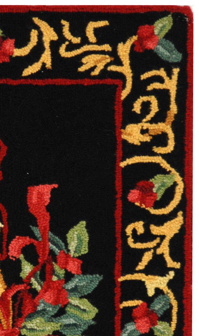 SAFAVIEH Chelsea Festive Bordered Area Rug, Black, 6' x 6' Round