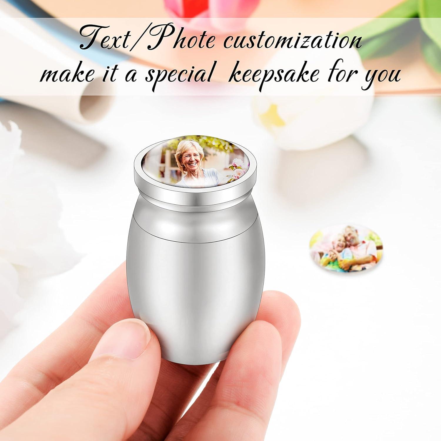 Small Keepsake Urn for Dad Mini Cremation Urns Decorative Memorial Funeral Ashes Holder Silver Engraved Stainless Steel Container for Dad Father 1.57 x 1.18 Inch-My Dad My Hero My Angel