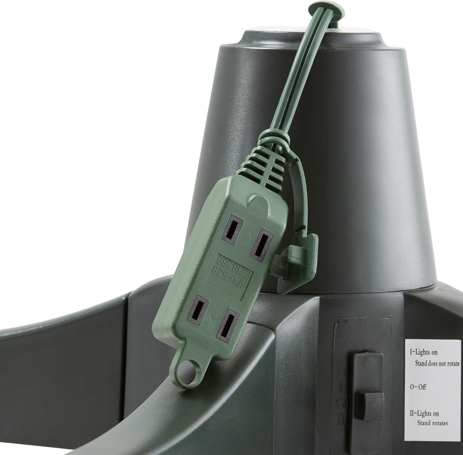 Casafield Rotating Christmas Tree Stand - 360-Degree Revolving Base for Up to 7.5 FT Artificial Tree, Green