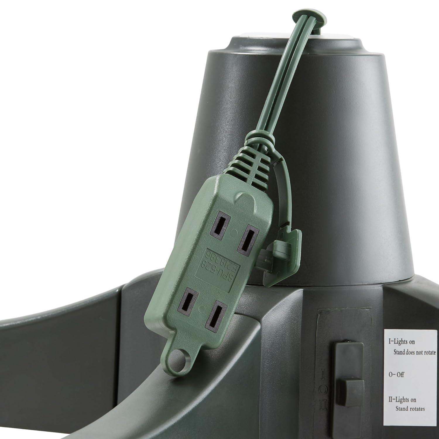 Casafield Rotating Christmas Tree Stand - 360-Degree Revolving Base for Up to 7.5 FT Artificial Tree, Green